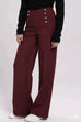 Hattie Button Detail Wide Leg Trousers