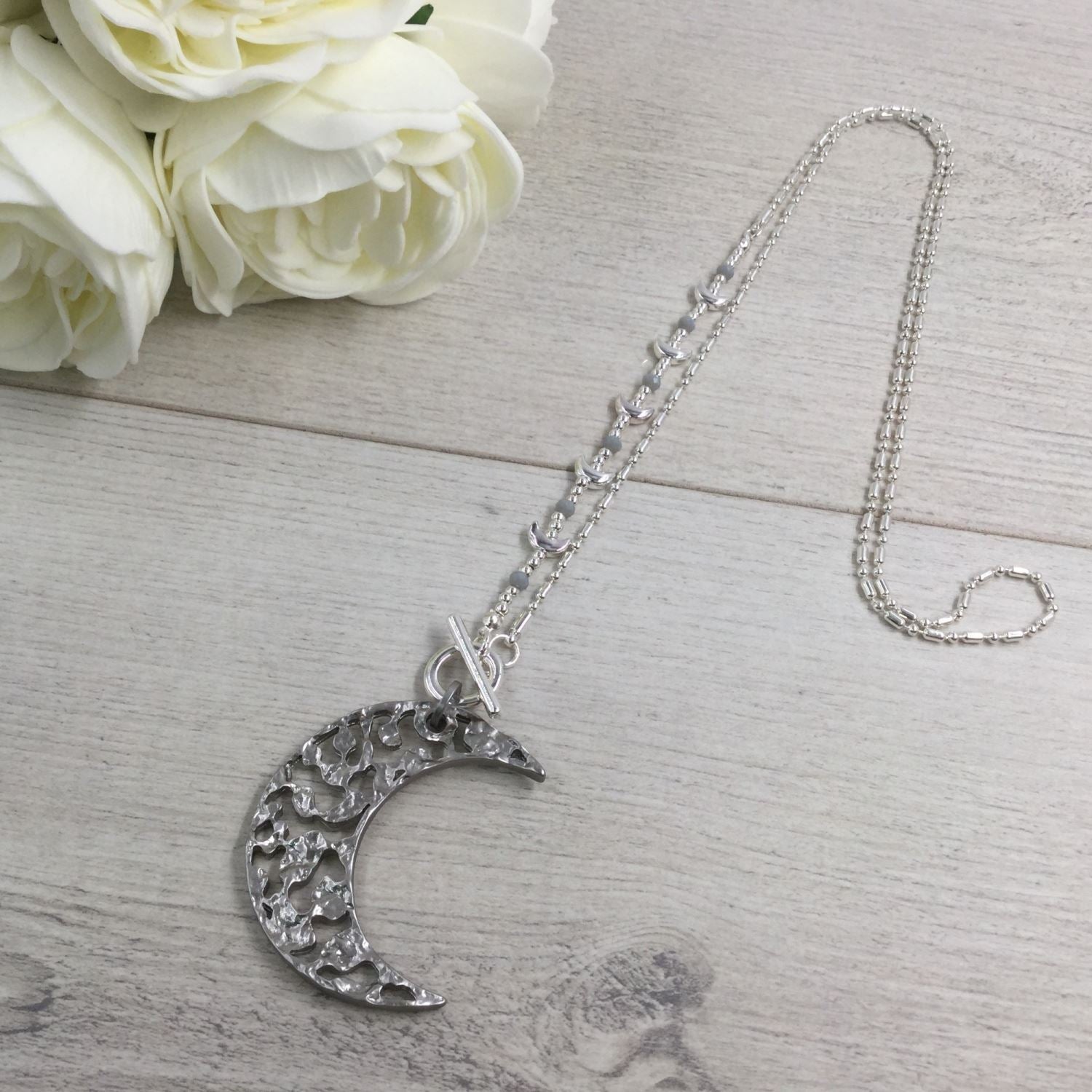 Buy Crescent Moon Necklace, Half Moon With Tiny Star Pendant, Delicate Moon  Necklace, Celestial Necklace Online in India - Etsy
