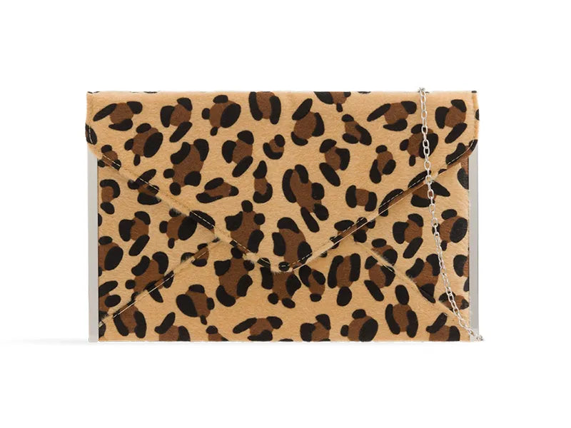 Rosalie Leopard Print Envelope Clutch Bag Emporium